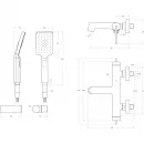 Смеситель для ванны BelBagno Acqua ACQUA-VASM/DFS-CRM с душевым гарнитуром, хром