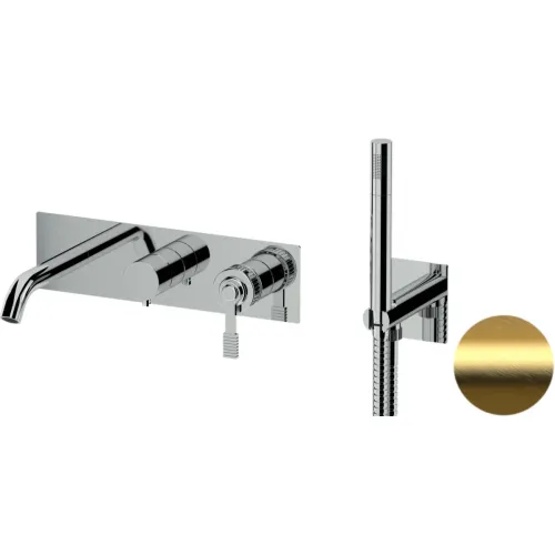 Смеситель для ванны Remer Atelier AL53D2BG встраиваемый, с душевым гарнитуром, золотой матовый