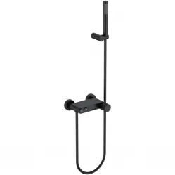 Смеситель для ванны Boheme Stick Linea 123-BB.3 с душевым гарнитуром, черный матовый