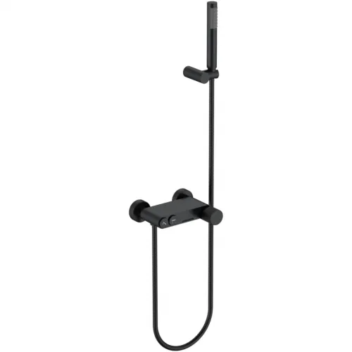 Смеситель для ванны Boheme Stick Linea 123-BB.3 с душевым гарнитуром, черный матовый