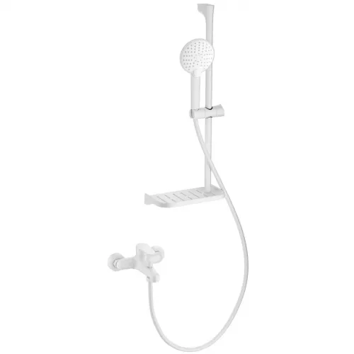 Смеситель для ванны Wonzon & Woghand Alfa WW-AE3201-MW с душевым гарнитуром, белый матовый