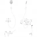 Смеситель для ванны Wonzon & Woghand Alfa WW-AE3204-MW с душевым гарнитуром, белый матовый