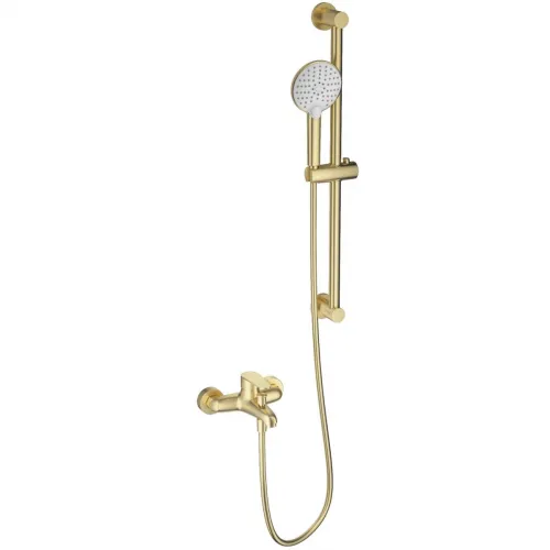 Смеситель для ванны Wonzon & Woghand Alfa WW-AE3205-BG с душевым гарнитуром, золотой матовый