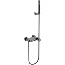 Смеситель для ванны Boheme Stick Spirale 123-GM.4 с душевым гарнитуром, графит матовый