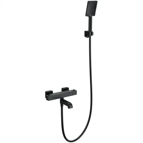 Термостат для ванны Wonzon & Woghand Stay 3 WW-B2026-A1-MB с душевым гарнитуром, черный матовый