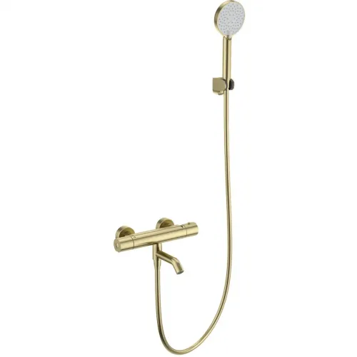 Термостат для ванны Wonzon & Woghand WW-B3029-A1-BG с душевым гарнитуром, золотой матовый
