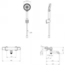 Термостат для ванны Wonzon & Woghand WW-B3029-A1-CR с душевым гарнитуром, хром
