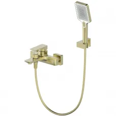 Смеситель для ванны Wonzon & Woghand Edge WW-88639003A-BG с душевым гарнитуром, золотой матовый