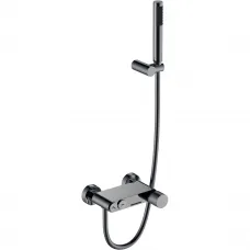 Смеситель для ванны Boheme Stick Touch 123-SGM.2 с душевым гарнитуром, графит глянец