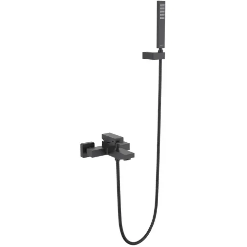 Смеситель для ванны Aquatek Либра AQ1649MB с душевым гарнитуром, черный матовый