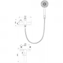 Смеситель для ванны Wonzon & Woghand Frame WW-88639010-MB с душевым гарнитуром, черный матовый