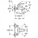 Смеситель для ванны Grohe Eurosmart 33300002 + 27924001