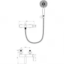 Смеситель для ванны Wonzon & Woghand Stick WW-88639017-CR с душевым гарнитуром, хром