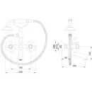 Смеситель для ванны Wonzon & Woghand Retro WW-88639020-BG с душевым гарнитуром, золотой матовый