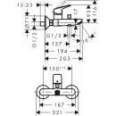 Смеситель для ванны Hansgrohe Logis 71400000 + 26275000