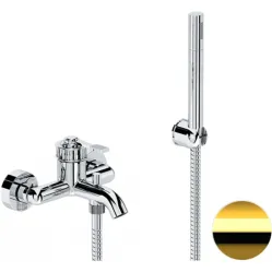 Смеситель для ванны Remer Atelier AL02DO с душевым гарнитуром, золотой