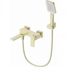 Смеситель для ванны Wonzon & Woghand Cube 2.0 WW-88037068-BG с душевым гарнитуром, золотой матовый