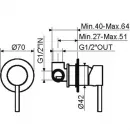 Смеситель для душа Plumberia Selection IXO KITXO1135OR встраиваемый, золотой