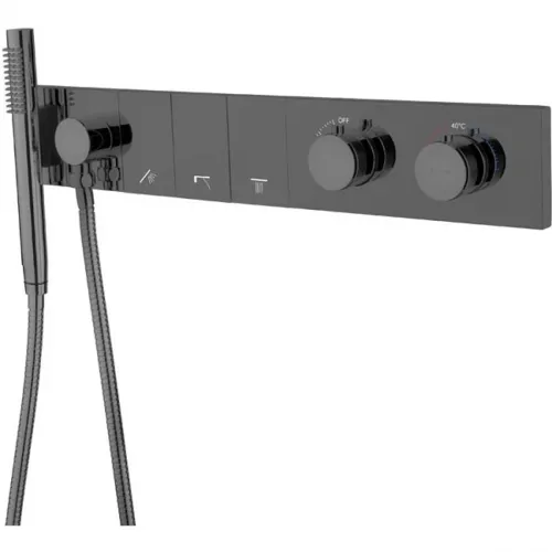 Термостат для ванны Boheme Zodiac 133-SYS-SGM встраиваемый, графит глянец