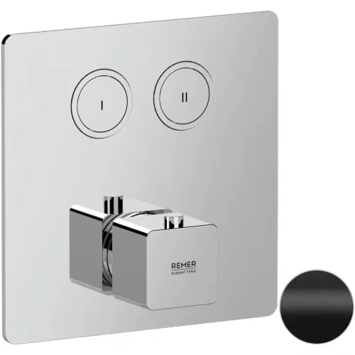 Термостат для ванны Remer Absolute AU99D2KBNO встраиваемый, черный матовый