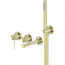 Смеситель для ванны Abber Emotion 316 AF8830BG встраиваемый, с душевым гарнитуром, золотой матовый