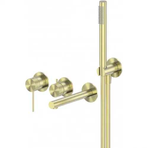 Смеситель для ванны Abber Emotion 316 AF8830BG встраиваемый, с душевым гарнитуром, золотой матовый