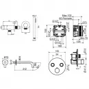 Термостат для ванны Plumberia Selection PSBOX KITPSB02CR260 встраиваемый, с душевым гарнитуром, хром
