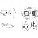 Термостат для ванны Plumberia Selection PSBOX KITPSB02CR60 встраиваемый, с душевым гарнитуром, хром