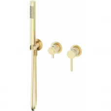 Смеситель для ванны Wonzon & Woghand Stick WW-838017-BG встраиваемый, с душевым гарнитуром, золотой матовый