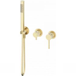 Смеситель для ванны Wonzon & Woghand Stick WW-838017-BG встраиваемый, с душевым гарнитуром, золотой матовый