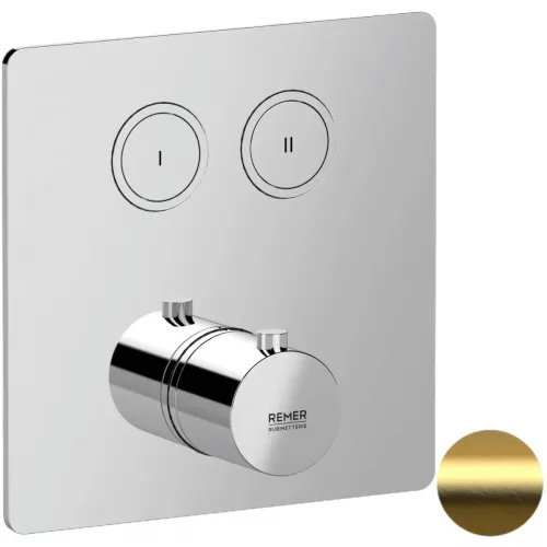 Термостат для ванны Remer X Style X99QD2KBBG встраиваемый, золотой матовый