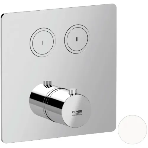 Термостат для ванны Remer X Style X99QD2KBBO встраиваемый, белый матовый