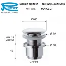 Донный клапан Remer 904CC2114NPO
