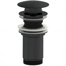 Донный клапан для раковины Wonzon & Woghand WW-88SS09-MB с переливом, черный матовый