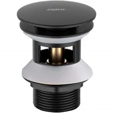 Донный клапан для раковины Aquatek AQ6002MB с переливом, черный матовый