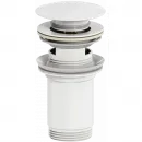 Донный клапан для раковины Wonzon & Woghand WW-88SS09-MW с переливом, белый матовый