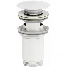 Донный клапан для раковины Wonzon & Woghand WW-88SS09-MW с переливом, белый матовый