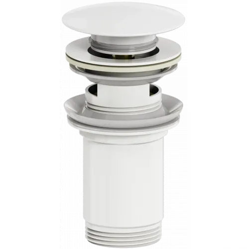 Донный клапан для раковины Wonzon & Woghand WW-88SS09-MW с переливом, белый матовый