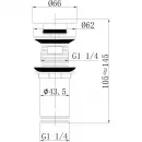 Донный клапан для раковины Abber AF0010SP с переливом, сатин