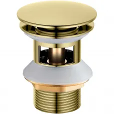 Донный клапан для раковины Aquatek AQ6002PG с переливом, золотой