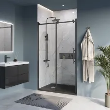 Душевая дверь BelBagno Marino MARINO-BF-1-120-C-NERO 120 см, профиль черный матовый, стекло прозрачное