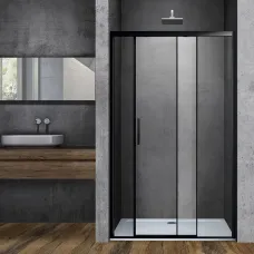 Душевая дверь Vincea Soft VDS-3SO130CLB 130 см, профиль черный матовый, стекло прозрачное
