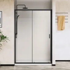 Душевая дверь Vincea City VDS-5CT150CLB 150 см, профиль черный матовый, стекло прозрачное