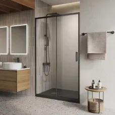 Душевая дверь BelBagno Luce LUCE-BF-1-120-C-NERO 120 см, профиль черный матовый, стекло прозрачное