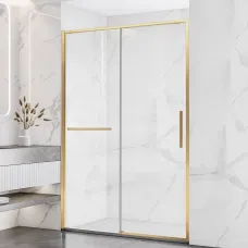 Душевая дверь Vincea Slim Soft VDS-1SS120CLG 120 см, профиль золотой матовый, стекло прозрачное