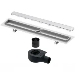 Душевой трап (лоток) Tece TECEdrainline glass 600800 + 650000 + 660016 + 600891 74,3 см, с решеткой, щелевой, белый