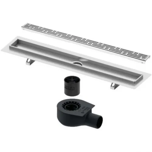 Душевой трап (лоток) Tece TECEdrainline basic 600800 + 650000 + 660016 + 600811 74,3 см, с решеткой, перфорированный, нержавеющая сталь