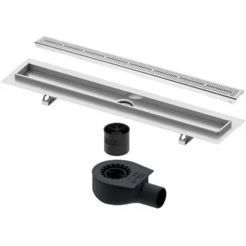 Душевой трап (лоток) Tece TECEdrainline quadratum 600800 + 650000 + 660016 + 600850 74,3 см, с решеткой, перфорированный, хром