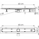 Душевой трап (лоток) Vincea Almira-S SAY.602.60.S.U 60 см, с решеткой, под плитку