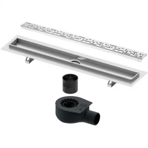 Душевой трап (лоток) Tece TECEdrainline lines 600800 + 650000 + 660016 + 600820 74,3 см, с решеткой, перфорированный, хром